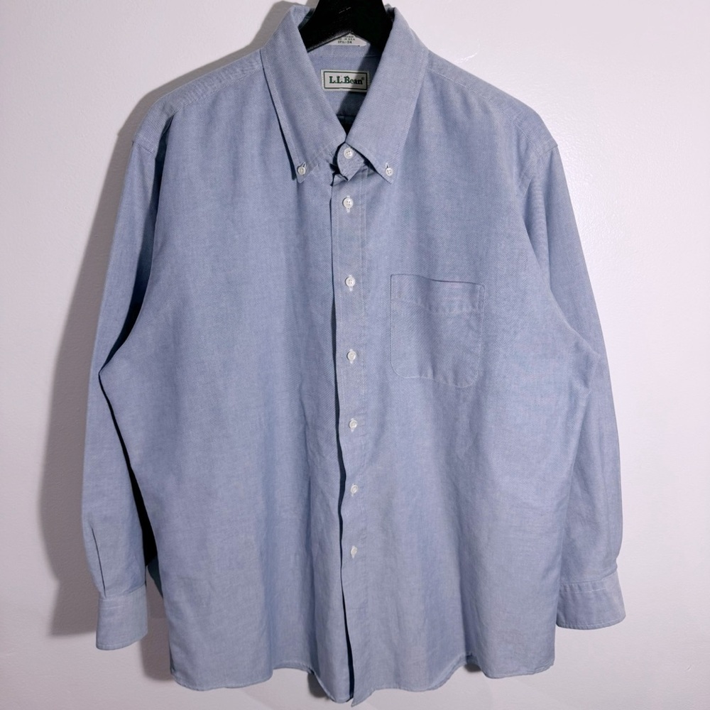L.L.‎ Bean Blue Button Down Shirt Size 17 1/2 - 34